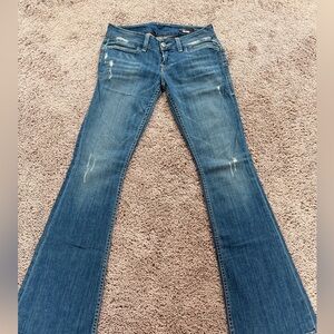 William Rast Distressed Blue Flare Jeans